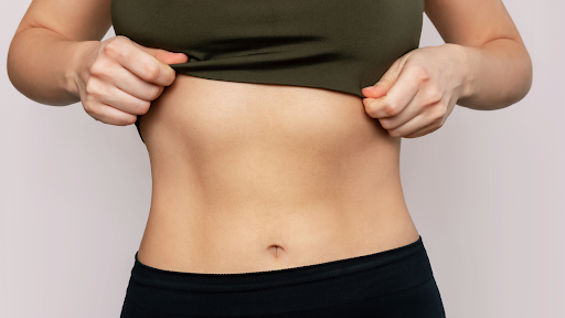 Mommy makeover body contouring before treatment area